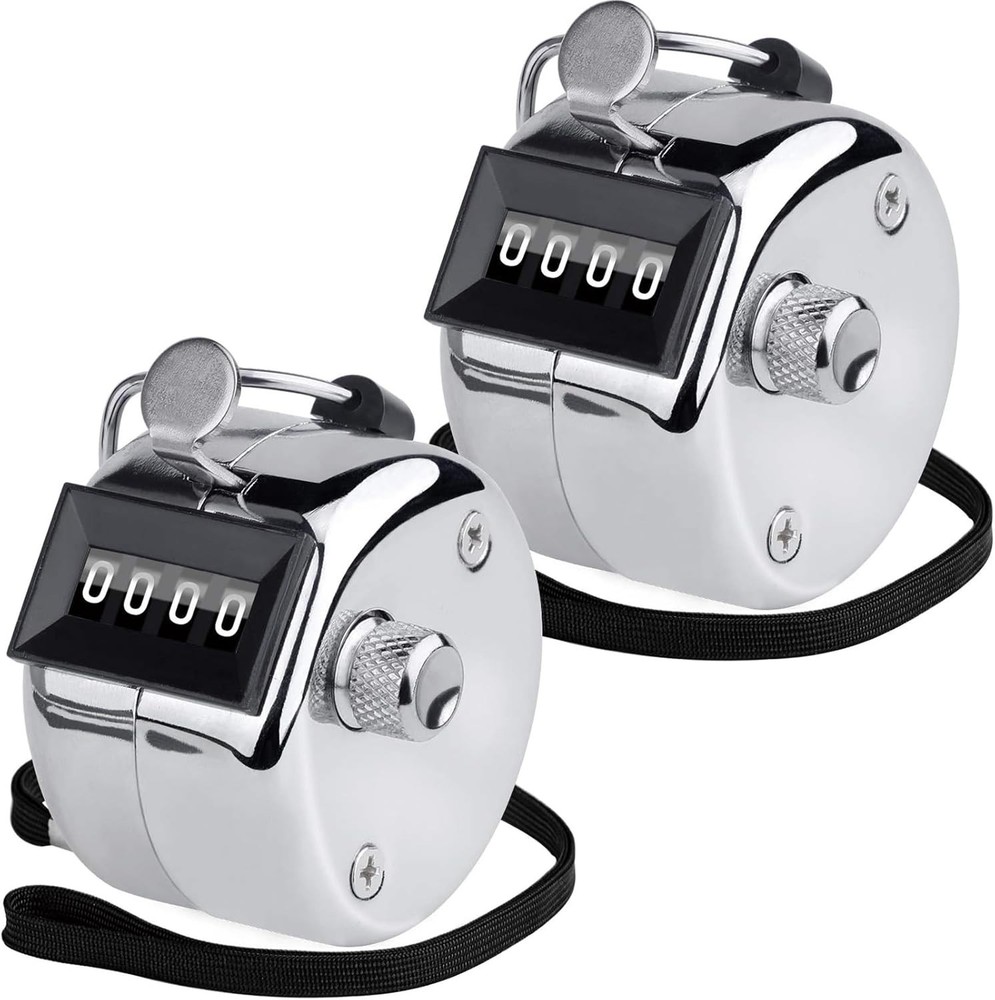 Professional Mechanical 4-Digit Clicker Counter Set - 2 Pack for Versatile Use