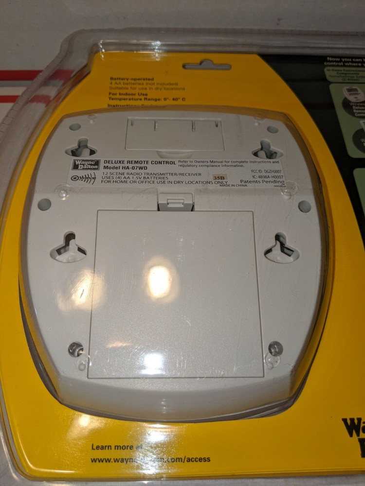 Wayne Dalton Home Settings Wireless Deluxe Remote Control Module HA-07WD SEALED