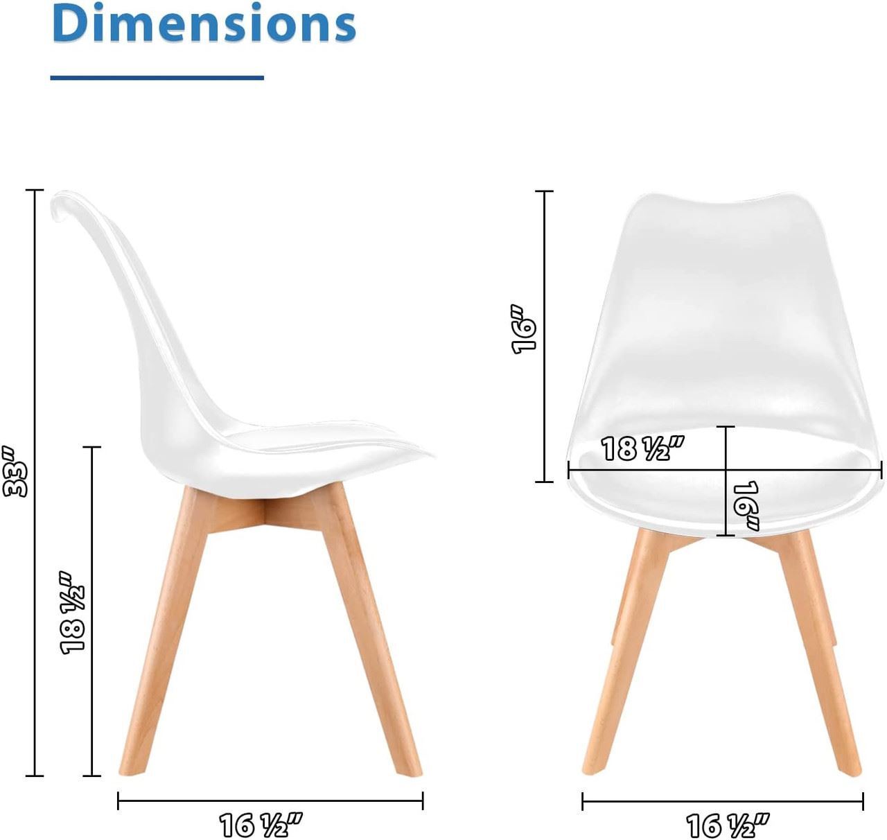 Set of 4 Mid Century Modern DSW Dining Side Chair Wood Legs