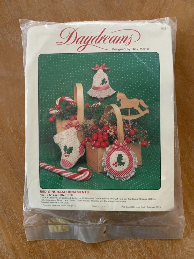 Daydreams Red Gingham Ornaments NEW