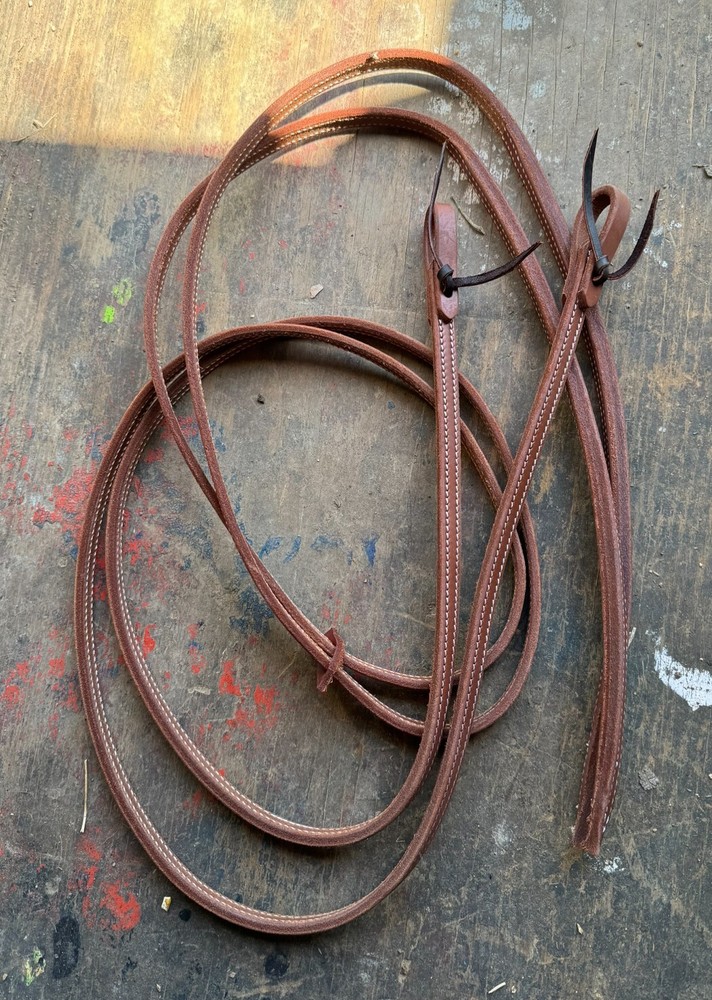 Double Stitch Split Reins With Weighted Ends