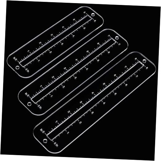 6pcs 3 Sizes Zipper Making Templates, Clear Zipper Template Patchwork Ruler