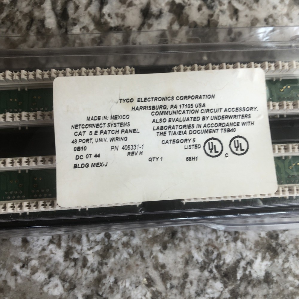 Genuine Tyco Electronics 406331-1 Netconnect Systems Cat 5e Patch Panel 48 Port