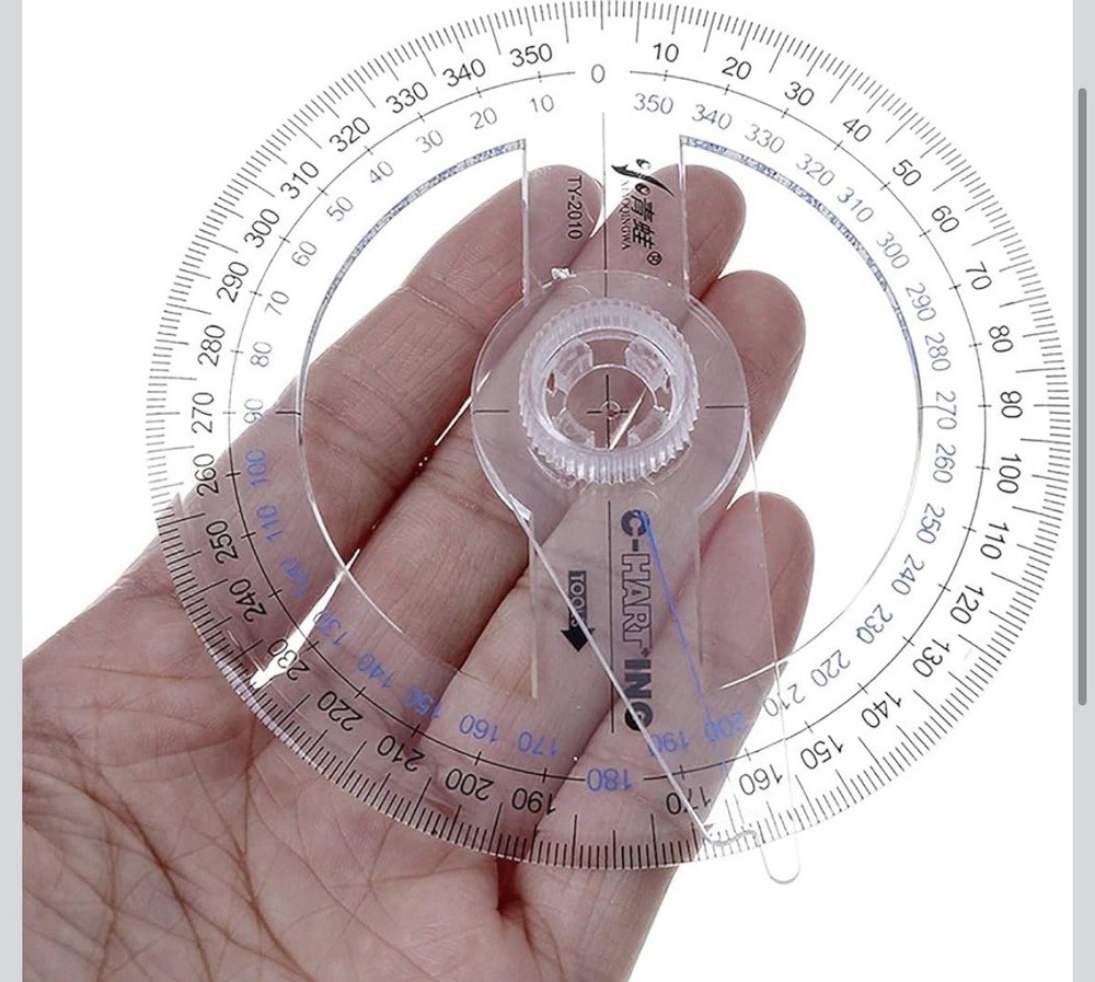 360° Protractor Pack of 2 Protactors Plastic Protractor Math Protractors Clea...