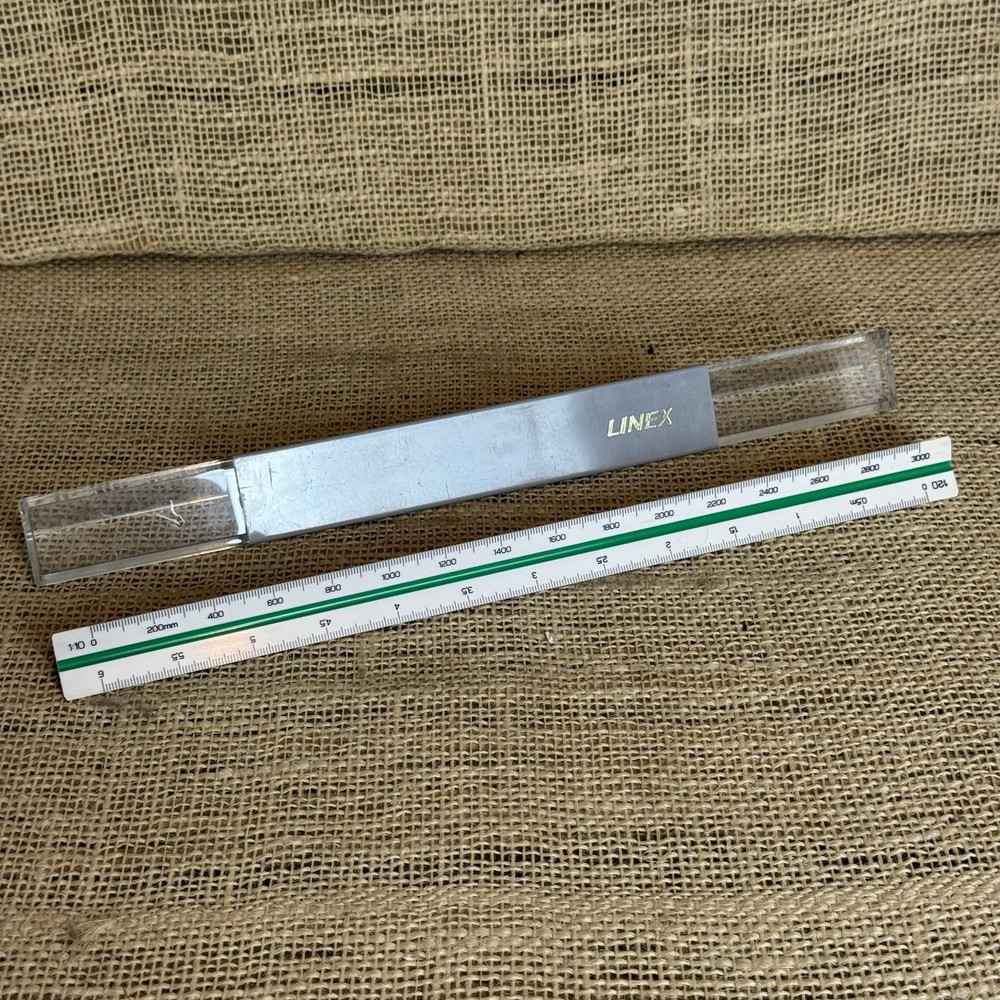 Linex 303 Triangular Graphics Engineering Drawing ruler in original case