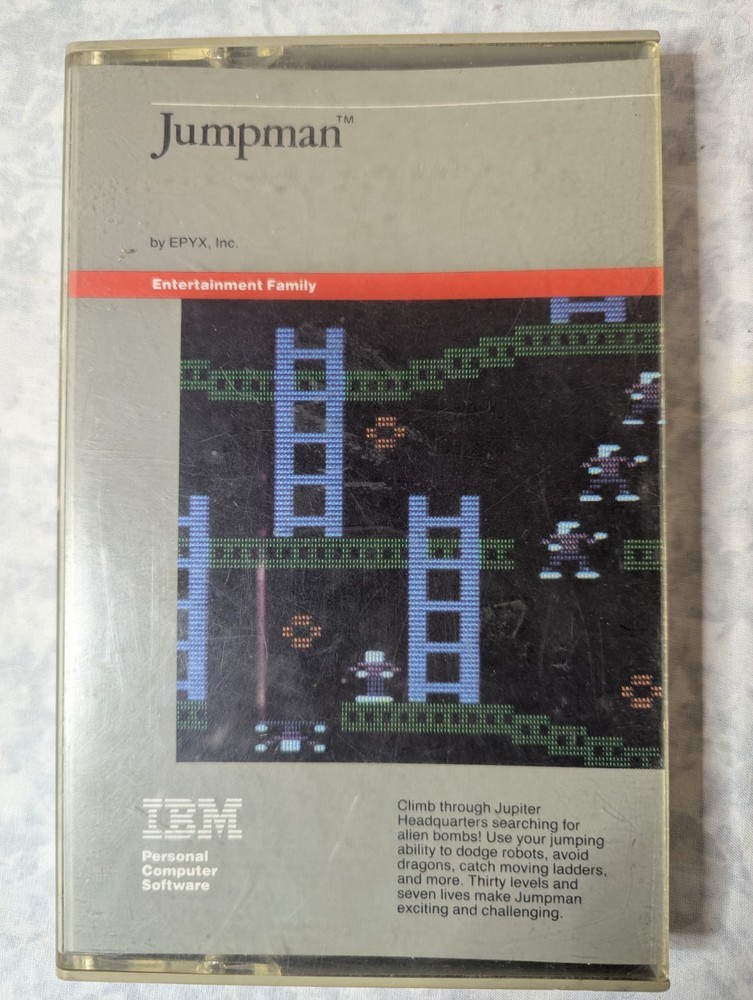 IBM Game Jumpman Vintage Case Manual Floppy Disk