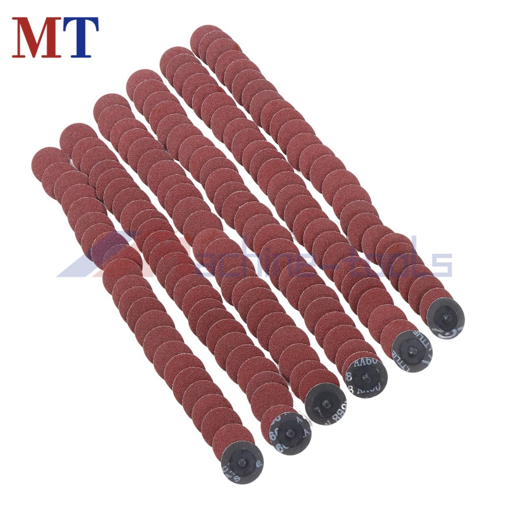 150 Pcs 2" 60 Grit Roll Lock Die Grinder Sanding Discs Medium Torque Sand Discs