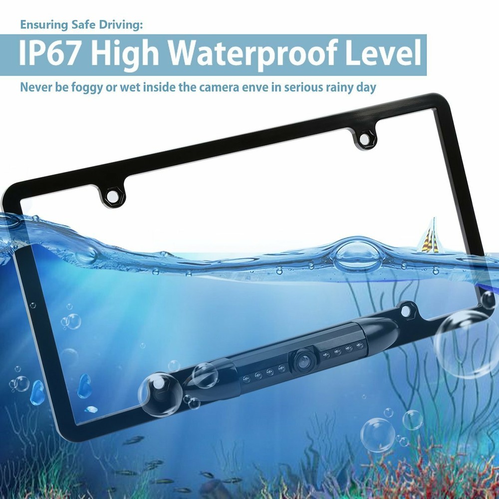 Backup Camera Rearview License Plate Frame for Dual DV715B