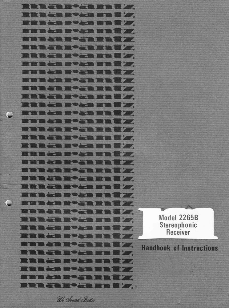 Marantz 2265B Receiver Owners Instruction Manual