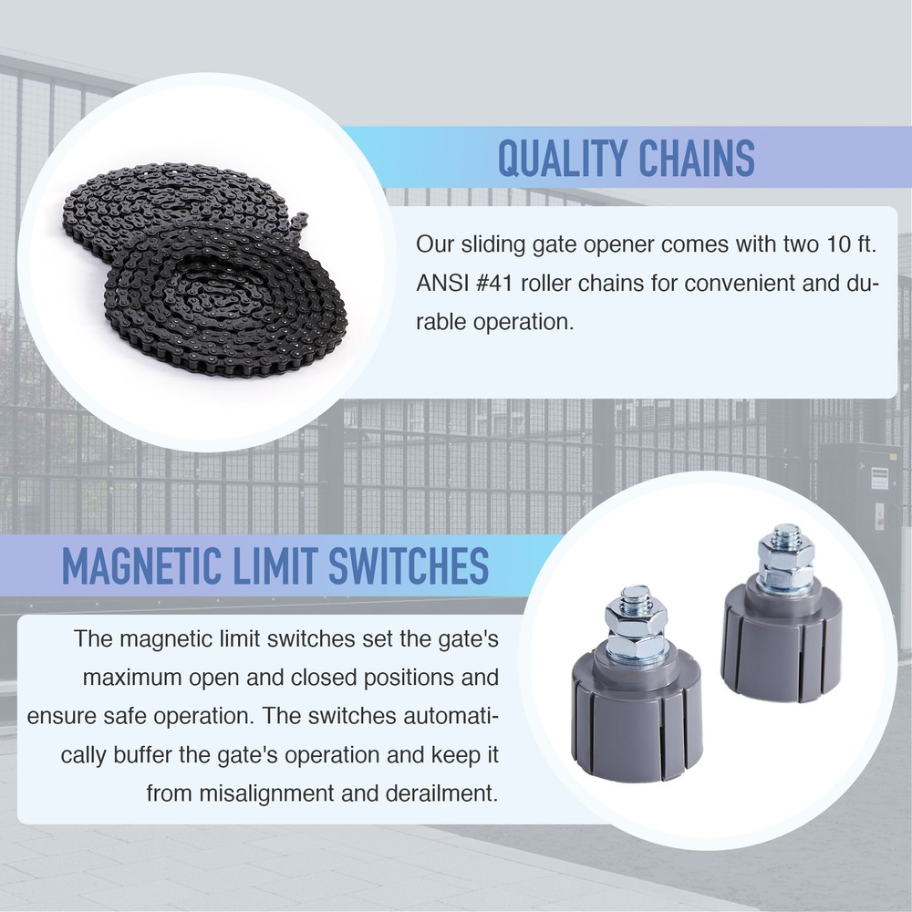 Sliding Gate Opener Electric Operator Remote Control Auto Roller 1400lbs TET