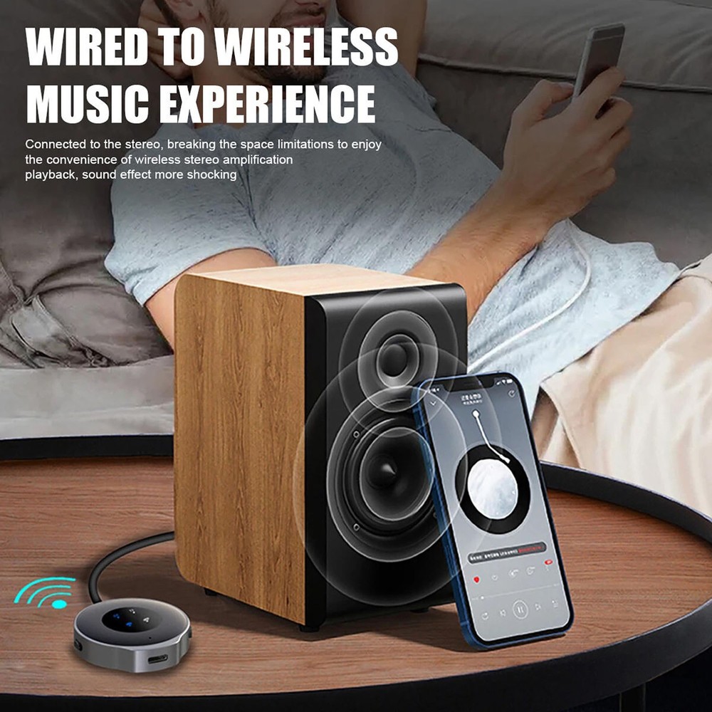 Brand New Bluetooth 5.3 Wireless Transmitter Receiver Car Aux Audio Adapter