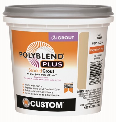 PolyBlend Plus Sanded Grout, Linen Color, 1 Lb. - PBPG1221-4