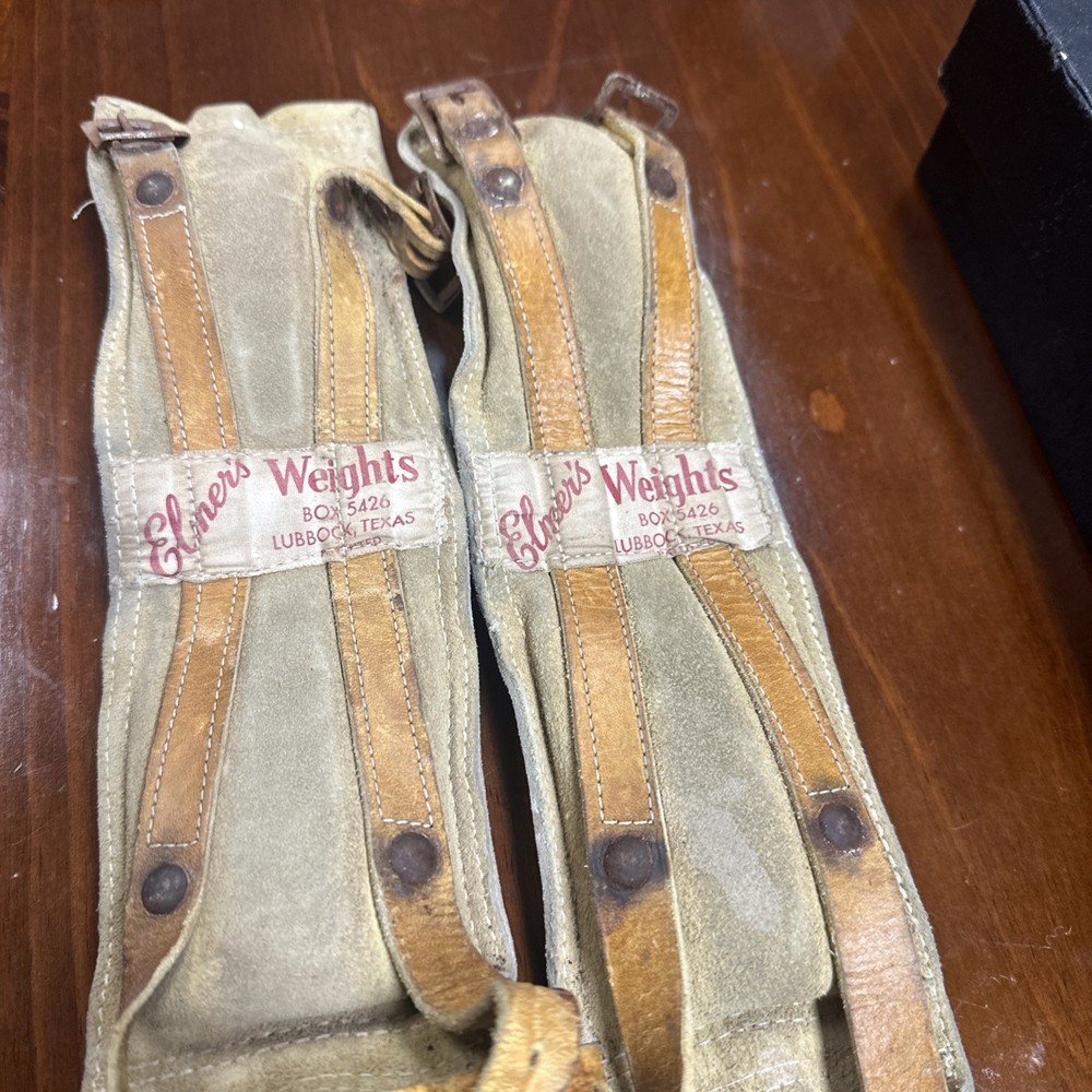 2 Vintage Elmer's Ankle Weights Leather Straps