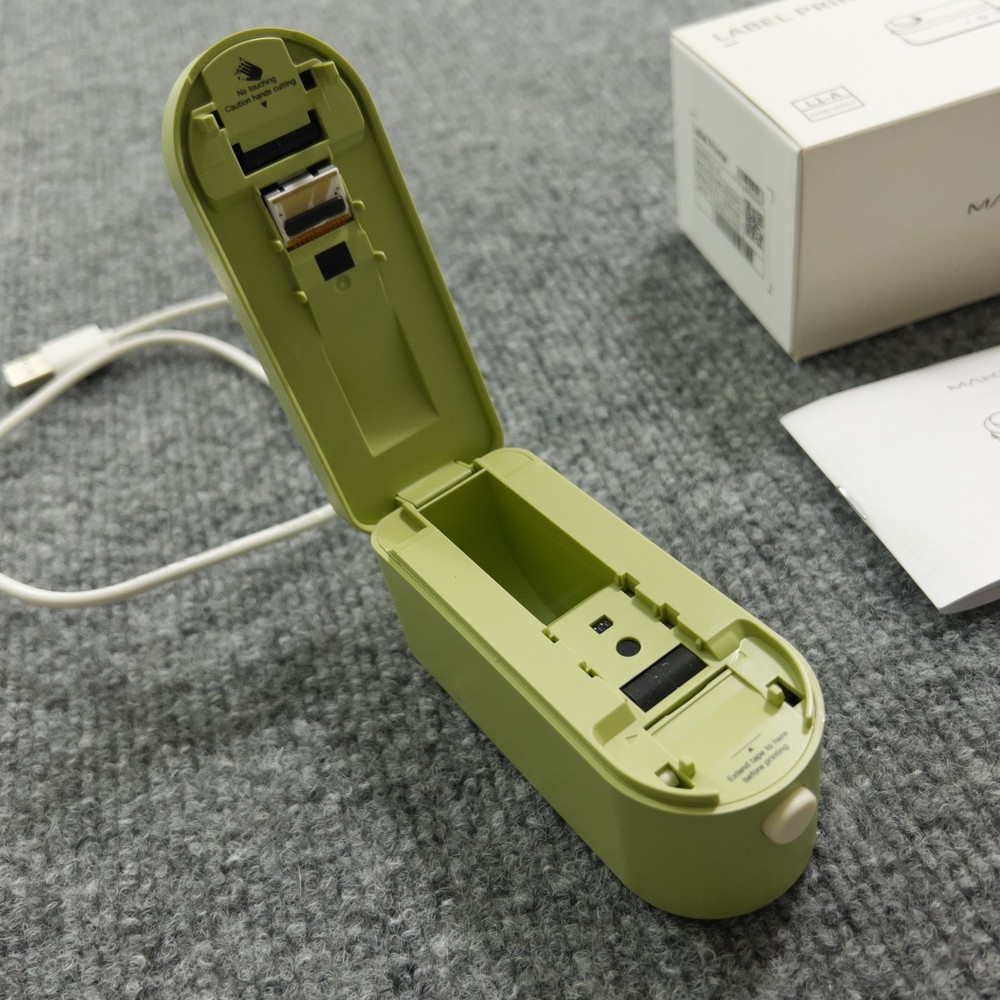 Makeid Label Maker Machine, Green, Portable Rechargeable Bluetooth Label Printer