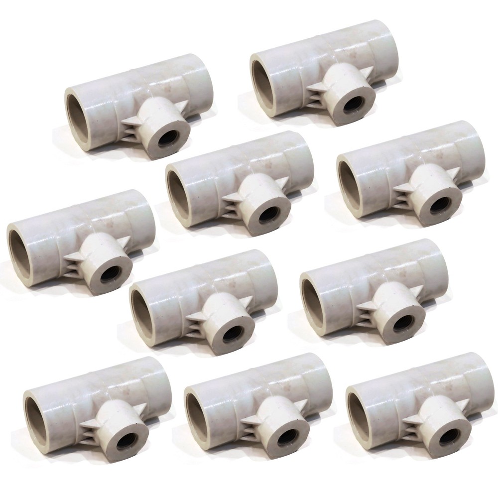 (10-Pack) PVC Tee Fitting 1/2" Reducing Threaded Poultry Bird Water Drinker Cup