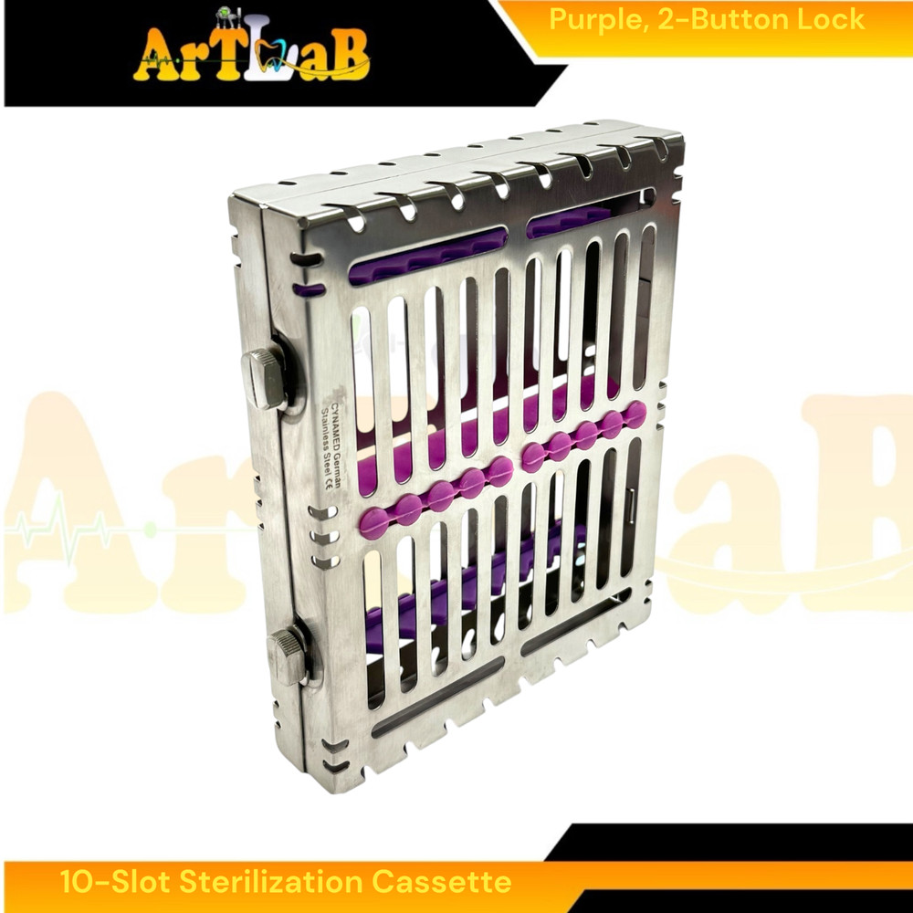 Sterilzation Cassette Box for 10 Instruments, Detachable, Button Lockable (1pc)