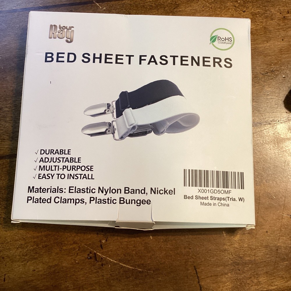 Bed Sheet Fasteners - Tour Ray - White- New  Open Box