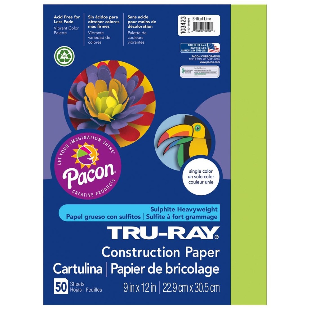 Tru-Ray Construction Paper 9x12" Brilliant Lime