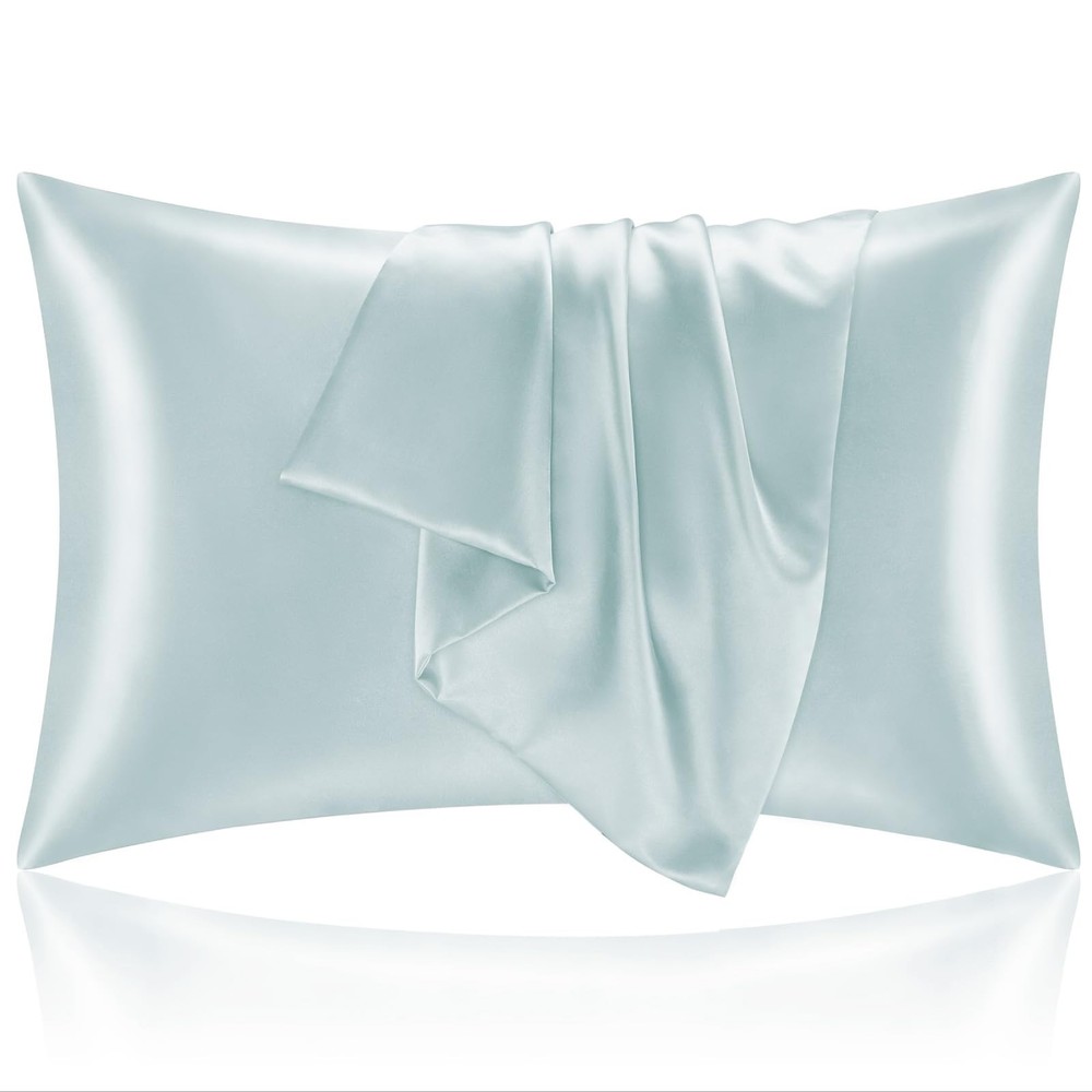 20x36 King Pillow Covers, Satin Cooling, 2 Pack, Envelope, Blue