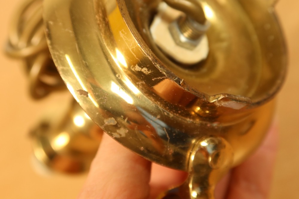Vintage Solid Brass Chamberstick Candlestick Electric Table Lamp 8" Inch