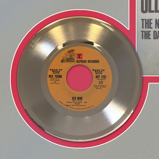 Neil Young Old Man Framed Picture Sleeve Gold 45 Record Display M4