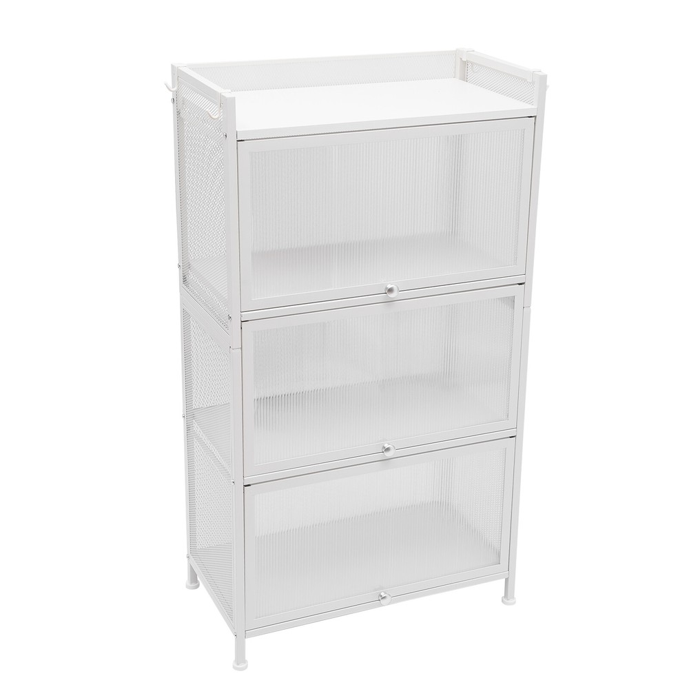 Kitchen Storage Sideboard, Buffet Cabinet with Barn Doors, White