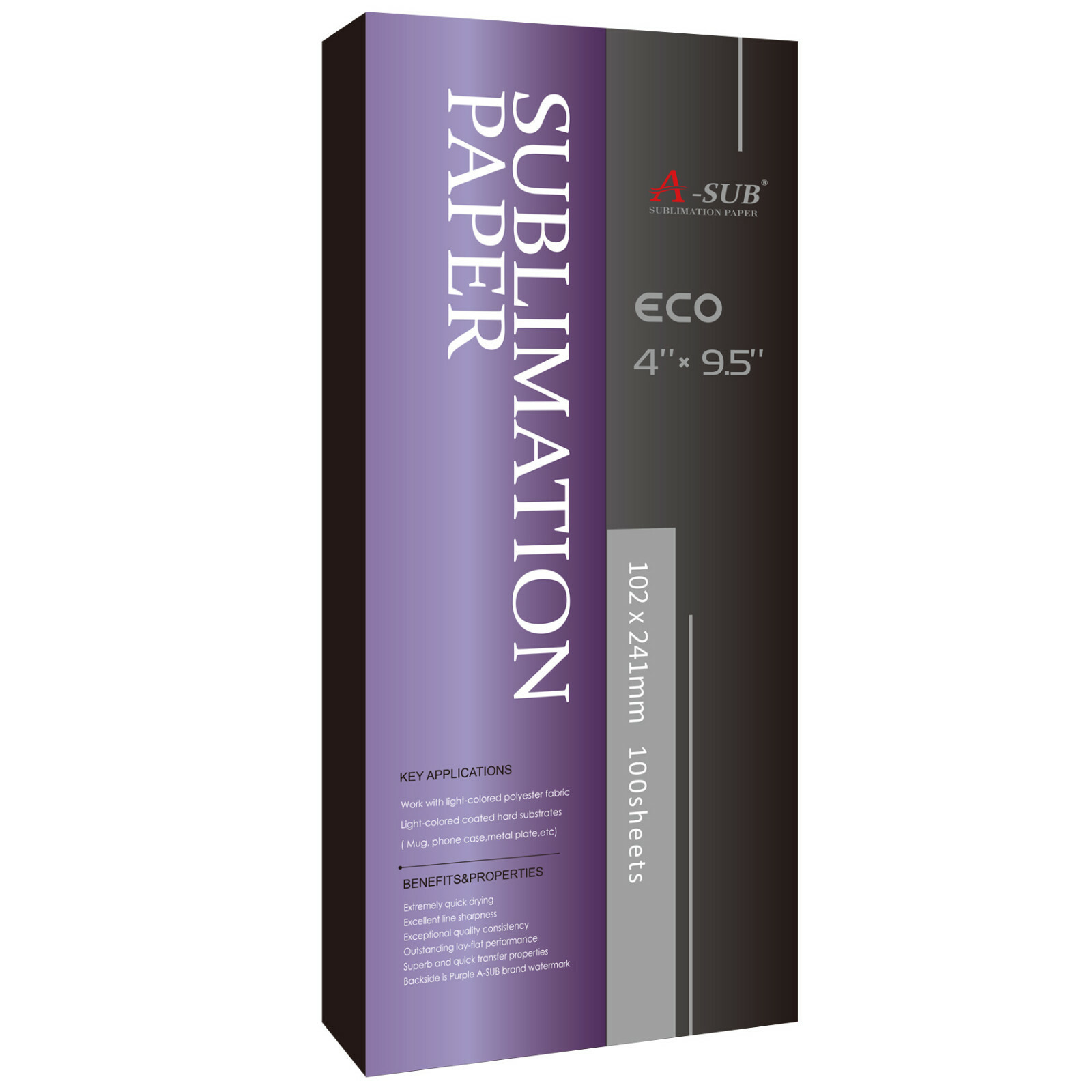 A-SUB Mug Sublimation Paper 4X9.5 100 Sheets 125g Inkjet Heat Transfer Tumblers