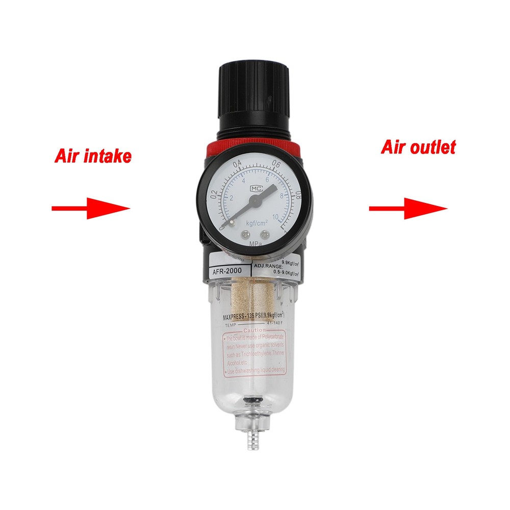 AFR2000 1/4" Air Compressor Filter Water Separator Trap Tools Regulator Kit Y7