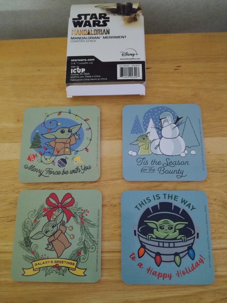 Star Wars Mandalorian Merriment Coaster 4-Pack