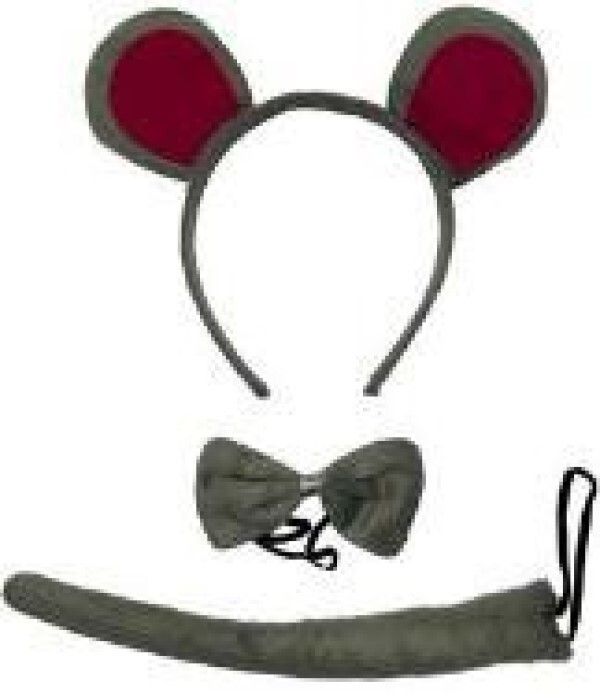 Adult Grey Mouse Kit - Includes Ears, Bow Tie, and Tail