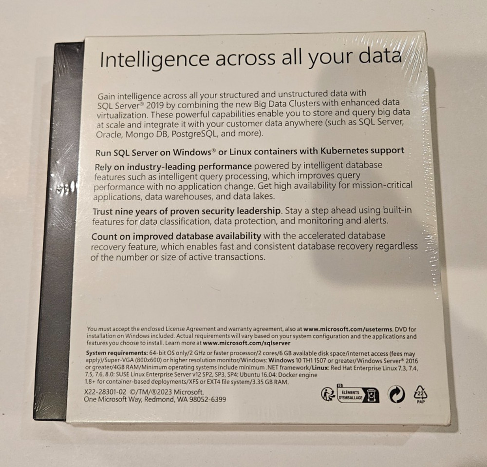 BRAND NEW Microsoft SQL Server 2019 Standard 10 CALs 228-11548