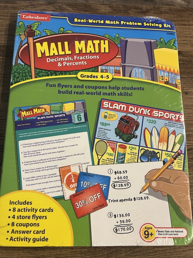 Mall Math Decimals Fractions Percents