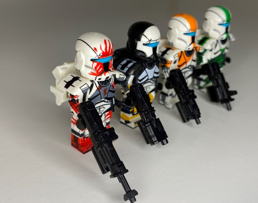 CUSTOM Star Wars Clone Commando Delta Squad! 4 Minifigures + Accessories!