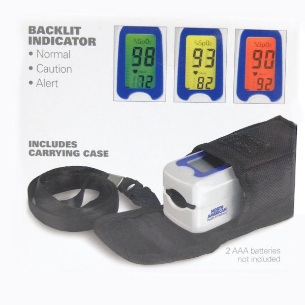 North American Health & Wellness Color-Coded Finger Oxygen Meter