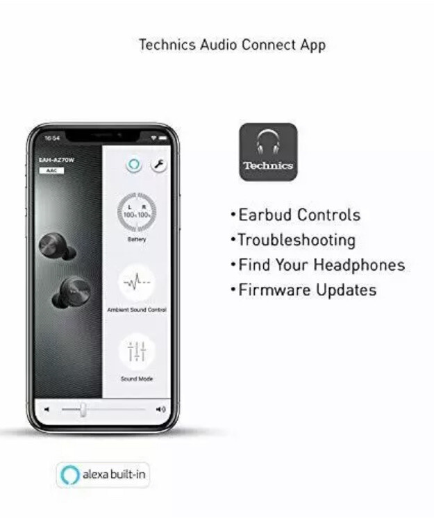 Panasonic Technics True Wireless Stereo Earbuds Earphones EAH-AZ70W, Black