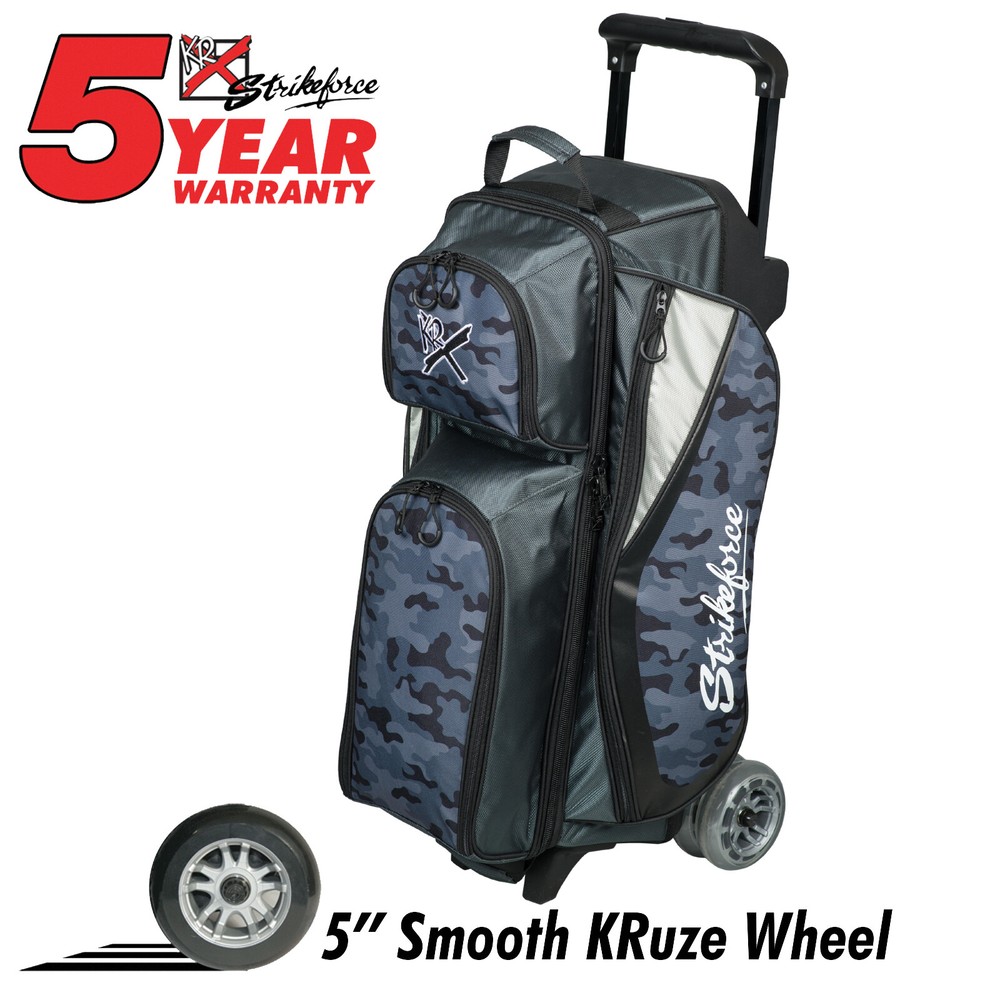 KR Strikeforce Drive Grey Camo 3 Ball Roller Bowling Bag