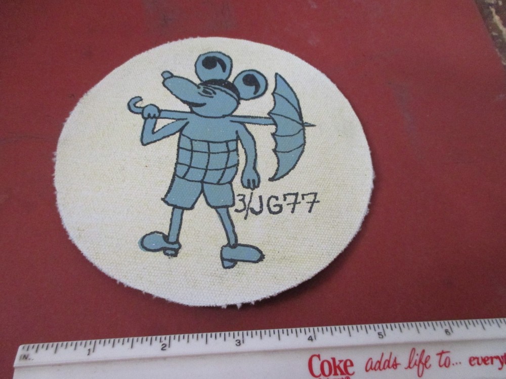 WWII GERMAN LUFTWAFFE 3/JG77 MICKEY MOUSE FIGHTER   FLIGHT JACKET   PATCH