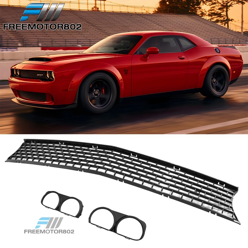 Fits 15-23 Challenger SRT Hellcat OE Front Bumper Upper Grille + Headlamp Bezels