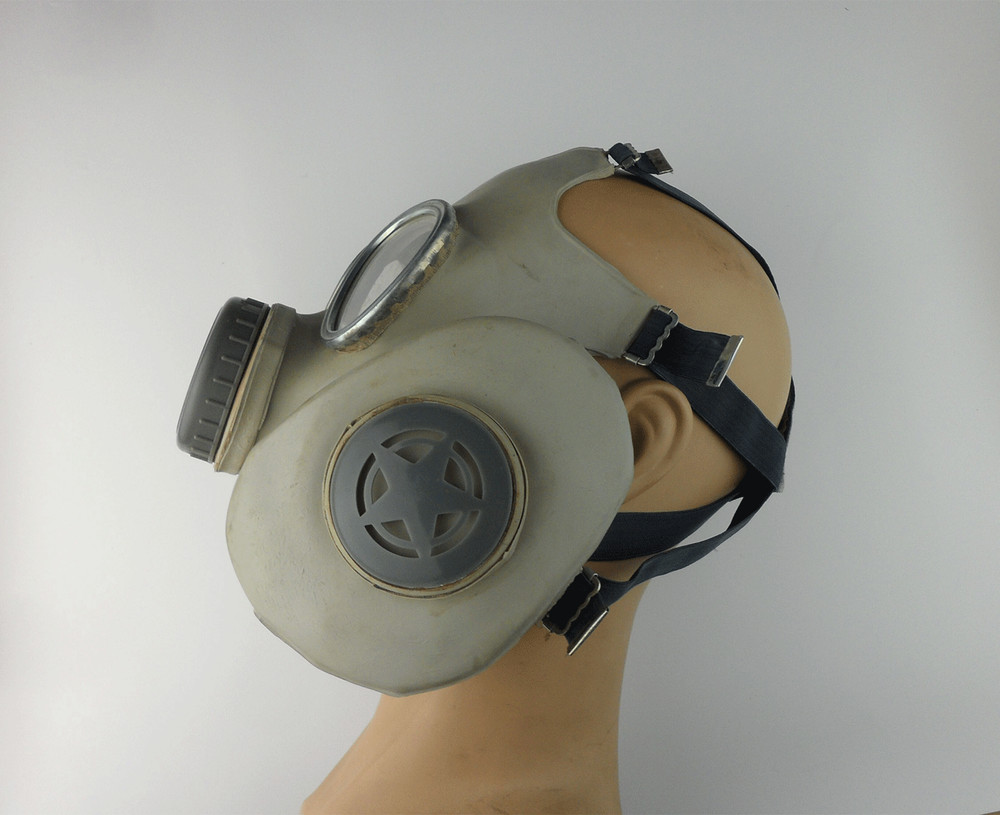 Surplus Chinese Type 65 gas mask with pouch