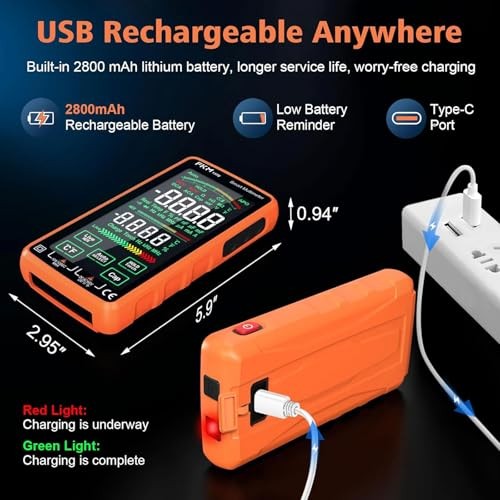 Pro Digital Multimeter, Digital Multimeter（5″ Backlit Color Touch Screen）