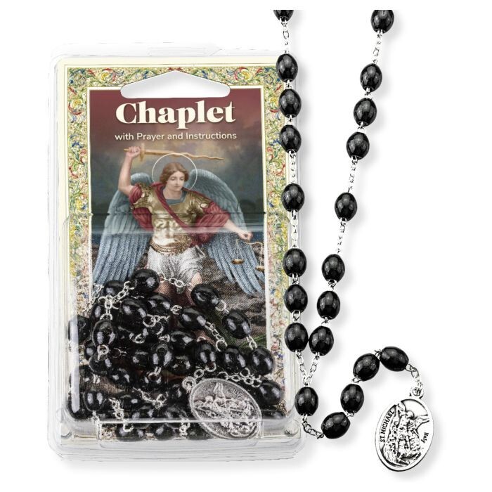 6 x 8mm Black Saint Michael Chaplet 190-01X