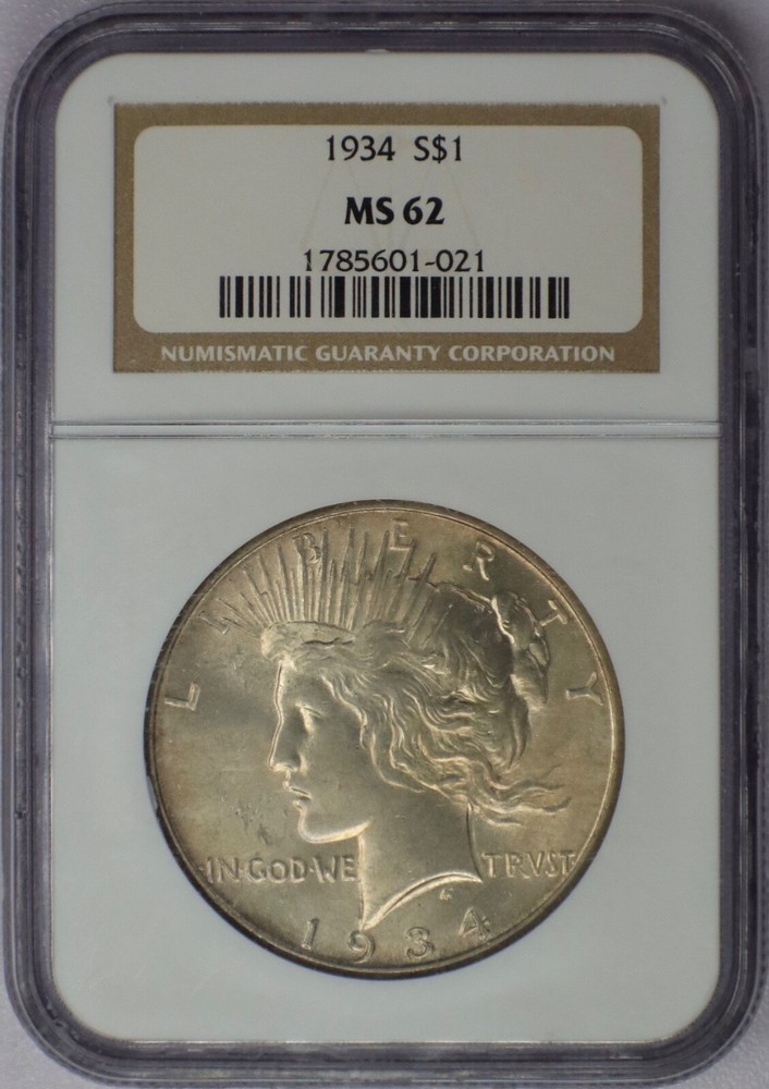 1934 Peace Dollar - NGC MS 62