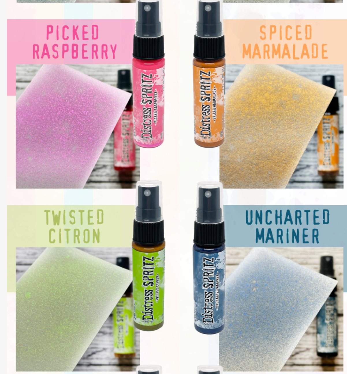 Ranger Tim Holtz DISTRESS SPRITZ SPRAYS- All 12 Color Set Bundle- IN STOCK