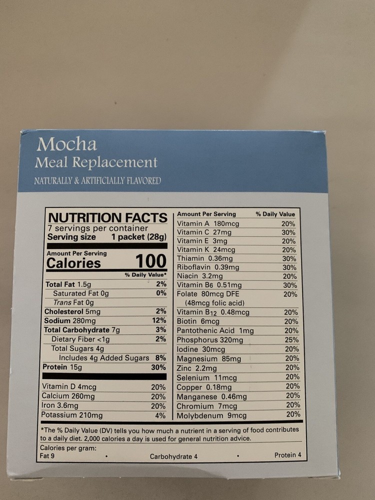 Mocha Meal replacement pudding & shake aspartame free