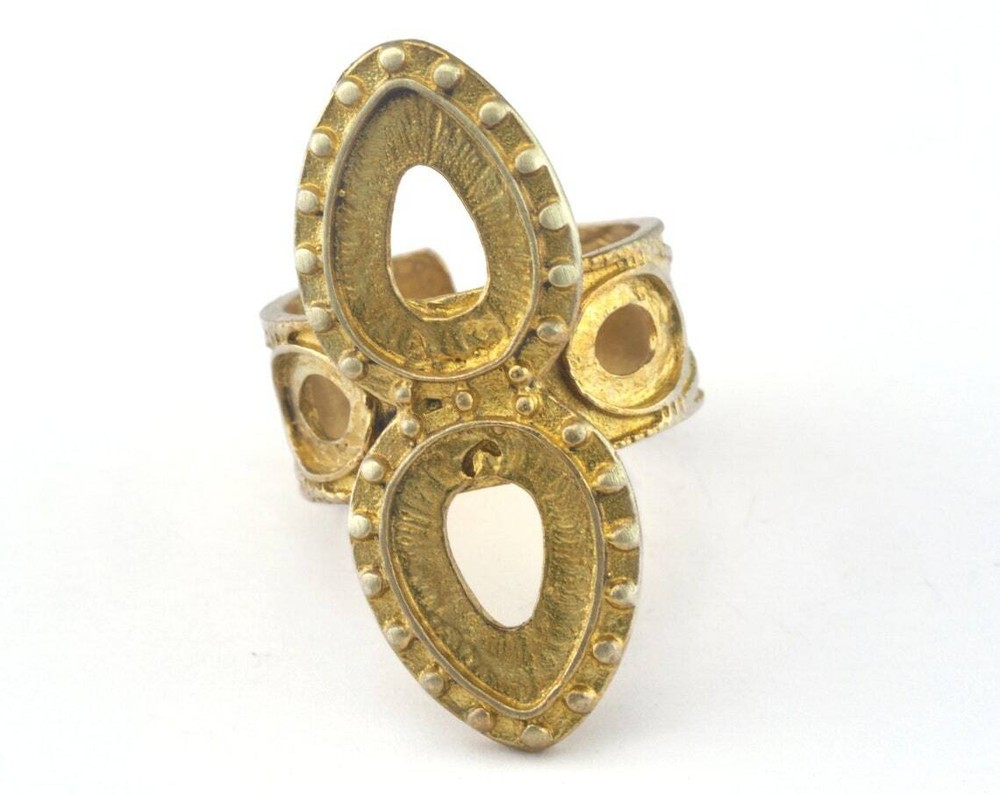 Ring Adjustable Ring Bezel Raw brass (18.5mm 8.5US inner size - Adjustable )2685
