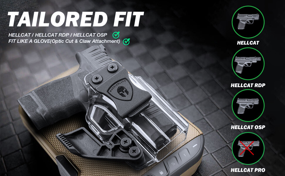 IWB Clear Holster Optic Cut&Claw For Springfield Hellcat/Hellcat RDP/Hellcat OSP