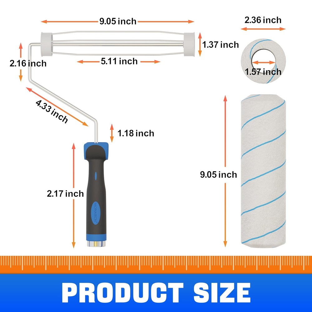 Paint Roller, 5ft Adjustable Handle Painting Rollers for Wall, 9 5 FT, Blue