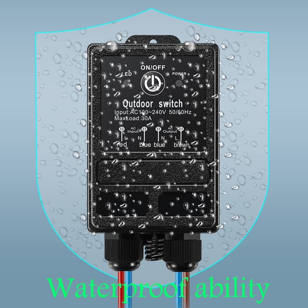 Wireless Lights swicth kit,Waterproof Remote Power Switch, AC...