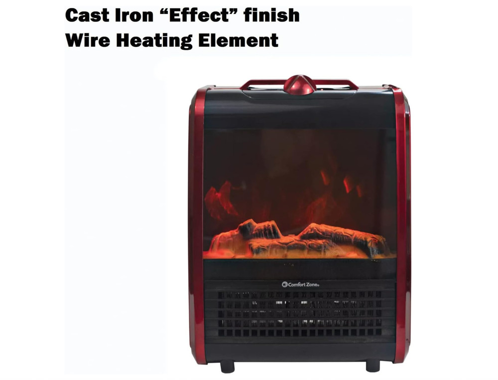 Flame Effect Mini-Fireplace Heater,2 Heat Settings- FreeShipping