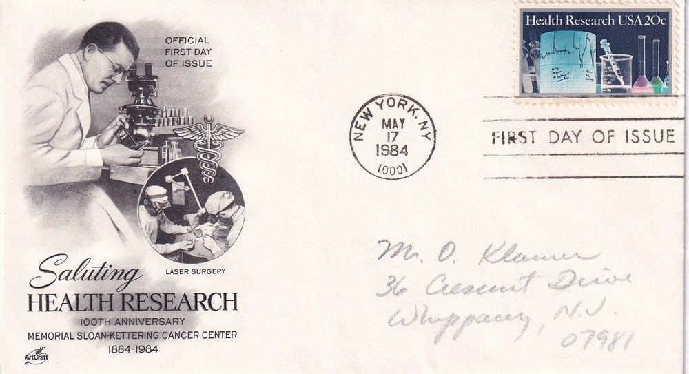 STAMP US SCOTT 2087 "Lab. Equipment" 20 CENT 1984 FDC - B